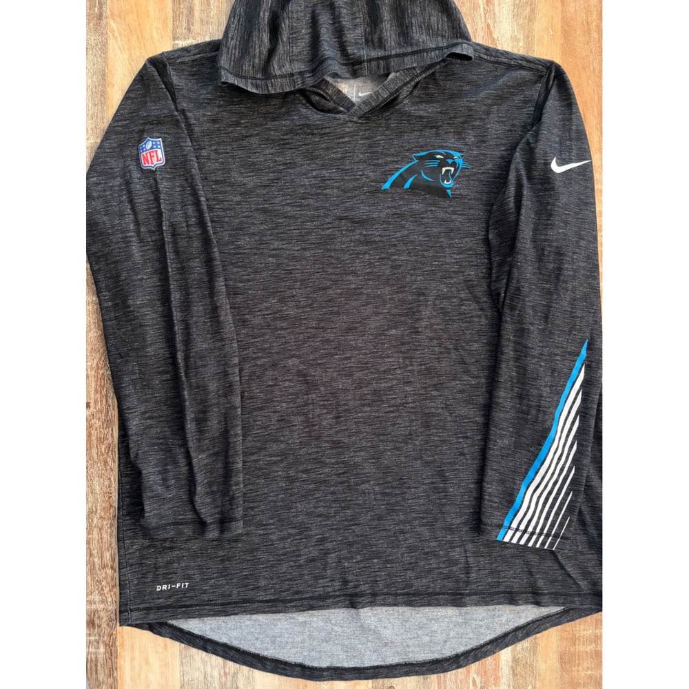 Nike Carolina Panthers NFL Onfield Dri-FIT Hooded Shirt Mens XL Charcoal Grey